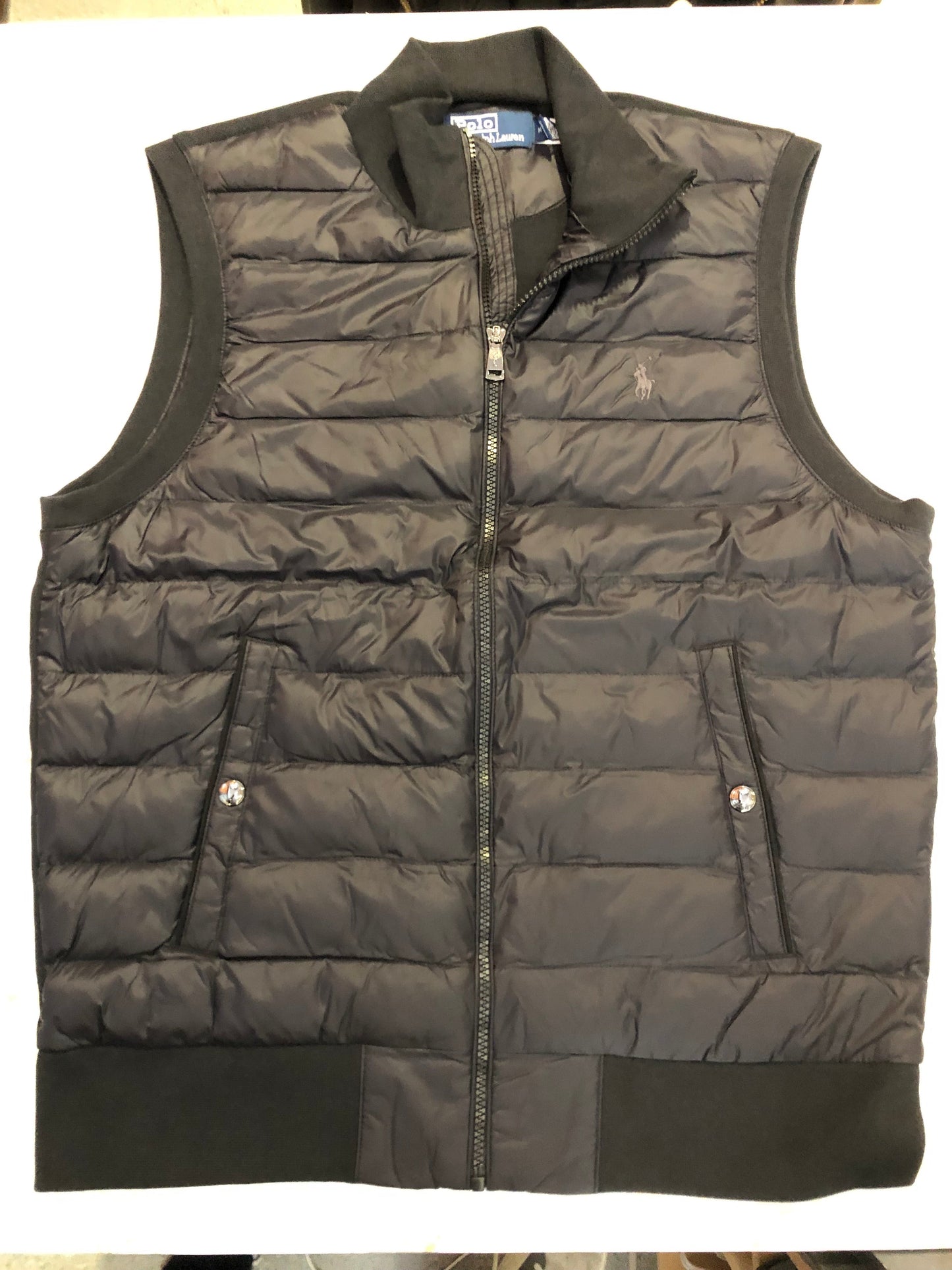 Quilted Double Knit Full-Zip Hybrid Vest