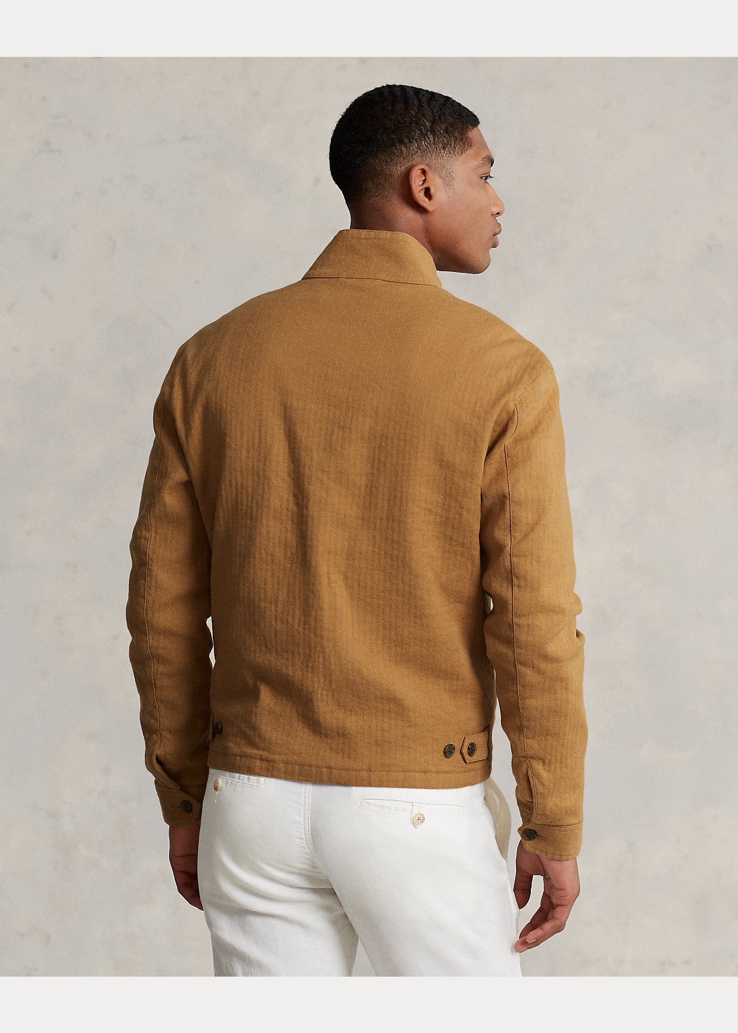 Linen-Blend Herringbone Twill Jacket